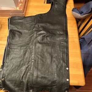 Barneys New York Black Leather chaps - small